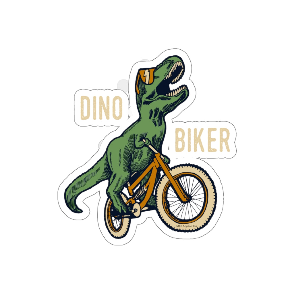 Dino Biker Die-Cut Sticker