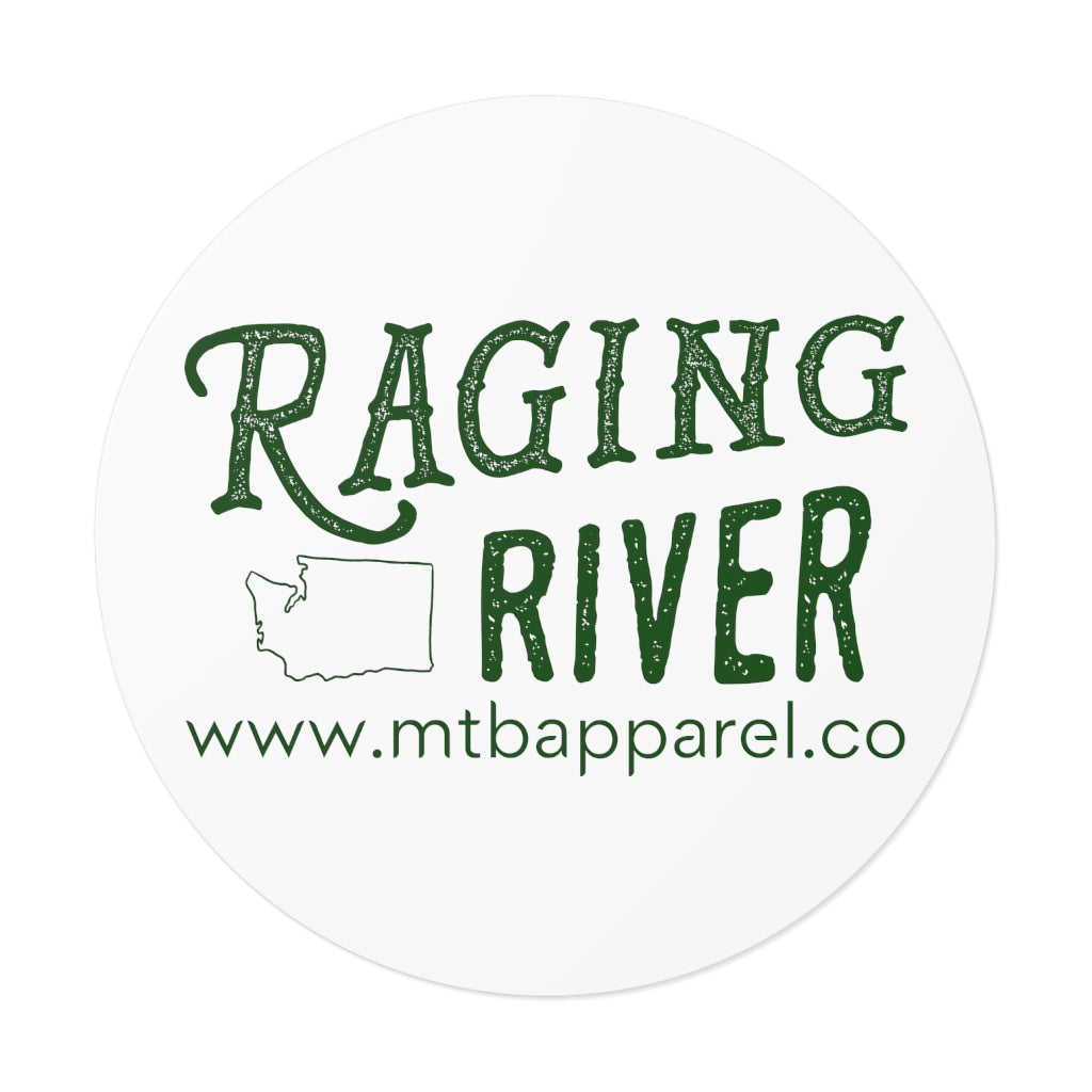 Raging River Round Vinyl Decal