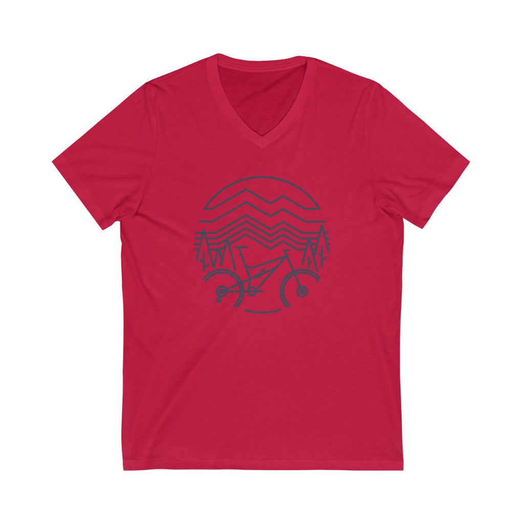 Sunset Bike Womens V-Neck T-shirt